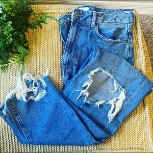Forever 21 Raw Cut Distressed Denim
